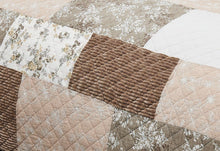 Load image into Gallery viewer, DaDa Bedding Dusty Rose Taupe Beige Brown Floral Cottage Patchwork Quilted Bedspread Set (JHW-866)