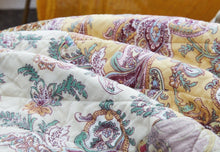 Load image into Gallery viewer, DaDa Bedding Bohemian Burgundy Red Velvet Trim Floral Paisley Patchwork Cotton Bedspread Set (JHW-868)