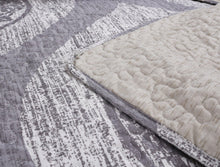 Load image into Gallery viewer, DaDa Bedding Rustic Grey Mosaic Distressed Medallion Reversible Quilted Bedspread Set (SD16299)