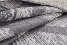 Load image into Gallery viewer, DaDa Bedding Rustic Grey Mosaic Distressed Medallion Reversible Quilted Bedspread Set (SD16299)