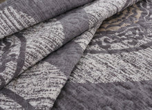 Load image into Gallery viewer, DaDa Bedding Rustic Grey Mosaic Distressed Medallion Reversible Quilted Bedspread Set (SD16299)