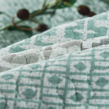 Load image into Gallery viewer, DaDa Bedding Contemporary Mint Green Grey Geometric Cotton Quilted Bedspread Set (JHW-804)