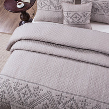 Load image into Gallery viewer, DaDa Bedding Whimsical Lavender Grey Cottage Soft Quilted Coverlet Bedspread Set (JHW866)