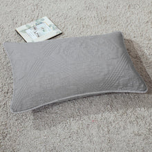 Load image into Gallery viewer, DaDa Bedding Floral Vintage Stone Wash Grey Matelassé Ash Silver Diamond Pattern Quilted Bedspread Set (JHW855)
