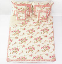 Load image into Gallery viewer, DaDa Bedding French Country Cottage Floral Mauve Cotton Patchwork Quilted Bedspread Set (DXJ103136)