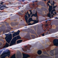 Load image into Gallery viewer, DaDa Bedding Peachy Pink Floral Blossoms Plum Purple Patchwork Quilted Bedspread Set - Designed in USA (JHW877)