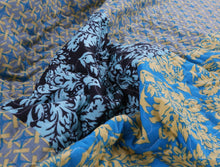 Load image into Gallery viewer, Tache Damask Ornate Baroque Teal Turquoise Blue Green Scalloped Quilt Set (SD-3300)