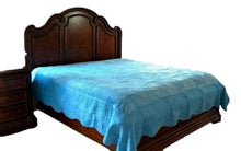 Load image into Gallery viewer, Tache Super Soft Blue Scalloped Coral Reef Quilted Fleece Bedspread Set (DXJ109013-2)