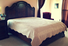 Load image into Gallery viewer, Tache Super Soft Cream Scalloped Coral Reef Quilted Fleece Bedspread Set (DXJ109013-3)