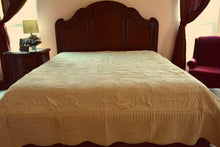 Load image into Gallery viewer, Tache Super Soft Tan Beige Scalloped Coral Reef Quilted Fleece Bedspread Set (DXJ109013-1)