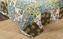 Load image into Gallery viewer, Tache Mystical Forest Green Blue Leaves Cotton Quilt Set (KST1504)