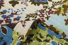 Load image into Gallery viewer, Tache Mystical Forest Green Blue Leaves Cotton Quilt Set (KST1504)