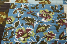 Load image into Gallery viewer, Tache Mystical Forest Green Blue Leaves Cotton Quilt Set (KST1504)