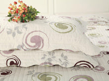 Load image into Gallery viewer, Tache Summer Storm Geometric Swirl Ivory White Scalloped Cotton Quilt Set (DSW019)