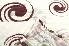 Load image into Gallery viewer, Tache Summer Storm Geometric Swirl Ivory White Scalloped Cotton Quilt Set (DSW019)