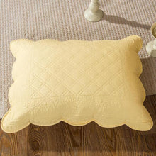 Load image into Gallery viewer, Tache Yellow Diamond Matelasse Scalloped Buttercup Puffs Pillow Sham (YELLEMDES)