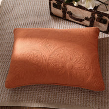 Load image into Gallery viewer, Tache Tuscany Sunrise Medallion Orange Rustic Stone Washed Cotton Quilt Set (JHW-595)