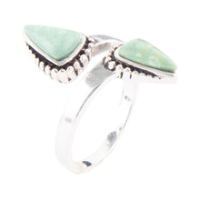Load image into Gallery viewer, Begondor Green Turquoise and Sterling Silver Adjustable Ring