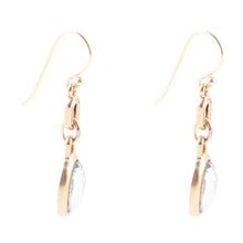 Load image into Gallery viewer, Black Mother of Pearl and Golden Bronze Drop Earrings