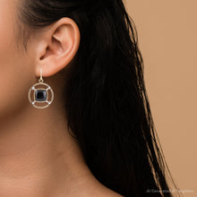 Load image into Gallery viewer, Black Onyx Mixed Metal Drop Earrings