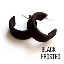 Load image into Gallery viewer, Wide Classic Frosted Hoop Earrings - Clara