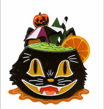Load image into Gallery viewer, Black Magic Halloween Tiki Brooch by Carrie Hudson x Lipstick &amp; Chrome