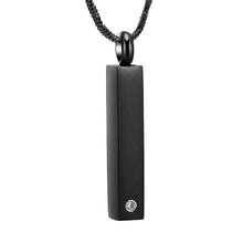 Load image into Gallery viewer, Gold Column With Rhinestone Cremation Urn Necklace