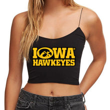 Load image into Gallery viewer, Iowa Hawkeyes Black Spaghetti Tank
