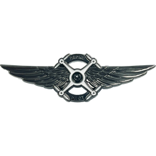 Load image into Gallery viewer, BL5-013 Full size UAS FAA Commercial Drone Pilot Wings pin Black Tactical