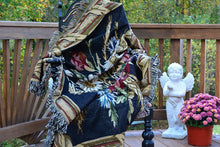 Load image into Gallery viewer, Tache Floral Wheat Bouquet Harvest Tapestry Throw with Fringe (1358)