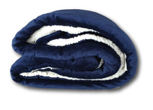 Load image into Gallery viewer, Tache Dark Navy Blue Sherpa Winter Night Micro Fleece Throw Blanket (SMF5060BL)
