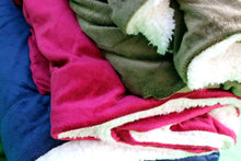 Load image into Gallery viewer, Tache Dark Navy Blue Sherpa Winter Night Micro Fleece Throw Blanket (SMF5060BL)