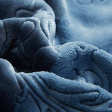 Load image into Gallery viewer, Tache Solid Embossed Rainy Day Grey Blue Sherpa Throw Blanket (62090)