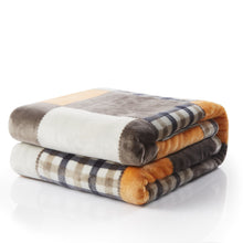 Load image into Gallery viewer, Tache Fall Orange Farmhouse Super Soft Micro Fleece Plaid Patchwork Plush Lightweight Bed Throw Blanket (4021)
