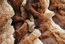 Load image into Gallery viewer, Tache Golden Brown Faux Fur Sherpa Throw Blanket (DY01)