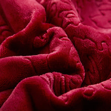 Load image into Gallery viewer, Tache Solid Embossed Merlot Red Reversible Sherpa Throw Blanket (62087)