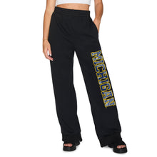 Load image into Gallery viewer, University of Michigan Black Bandana Flare Sweatpants