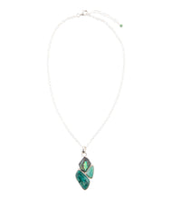 Load image into Gallery viewer, Blue Abalone Fire Sterling Silver Cluster Pendant Necklace