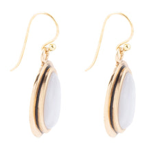 Load image into Gallery viewer, Blue Agate Golden Drop Earrings