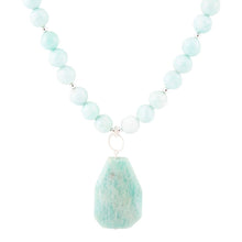 Load image into Gallery viewer, Blue Amazonite Sterling Silver Pendant Necklace