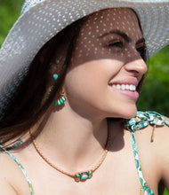 Load image into Gallery viewer, Legacy Lime Green and Blue Turquoise Braided Leather Necklace