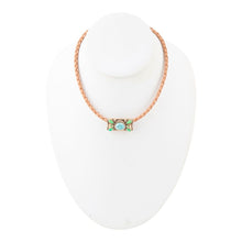 Load image into Gallery viewer, Legacy Lime Green and Blue Turquoise Braided Leather Necklace