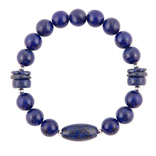 Load image into Gallery viewer, Blue Lapis Beaded Stretch Bracelet
