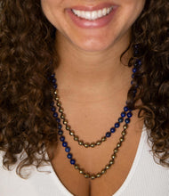 Load image into Gallery viewer, Blue Lapis Wrap Golden Necklace
