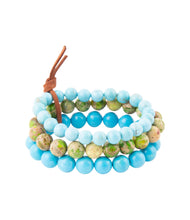 Load image into Gallery viewer, Fresh Twist Lime and Blue Turquoise Stack Bracelet Set