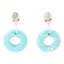 Load image into Gallery viewer, Blue Magnesite Donut Sterling Silver Drop Earrings