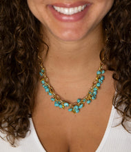 Load image into Gallery viewer, Blue Magnesite Stones Golden Chain Necklace