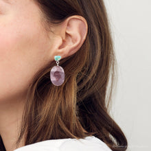 Load image into Gallery viewer, Blue Turquoise and Brown Mookaite Drop Earrings