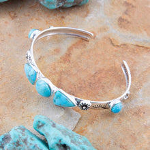 Load image into Gallery viewer, Blue Turquoise and Sterling Silver Cuff Bracelet