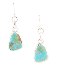 Load image into Gallery viewer, Blue Turquoise and Sterling Silver Drop Earrings